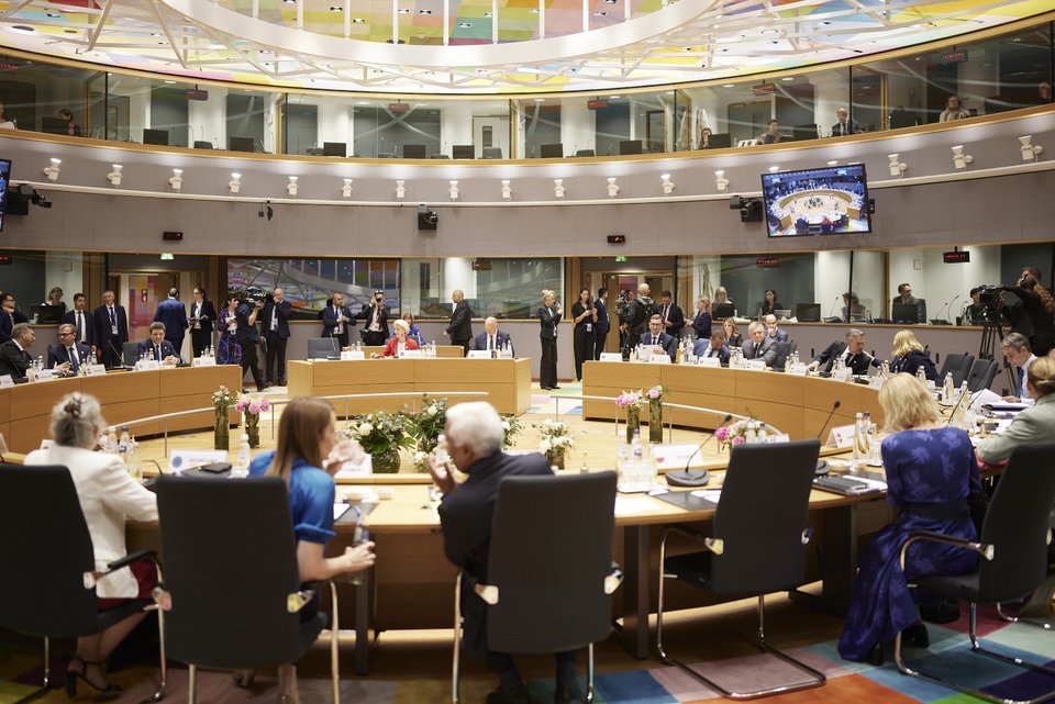 Ο Κυριάκος Μητσοτάκης στη Σύνοδο Κορυφής της ΕΕ / Φωτογραφία Γραφείο του Πρωθυπουργού