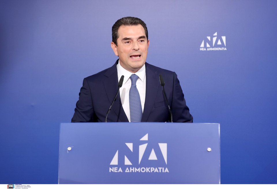 Ο Κώστας Σκρέκας στην ομιλία του ως γραμματέας της ΝΔ / Φωτογραφία: Intimenews/ΒΛΑΣΣΟΠΟΥΛΟΥ ΙΣΜΗΝΗ