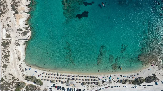 Η παραλία Πράσσα στην Κίμωλο