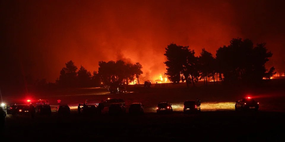 Πυροσβέστες δίνουν μάχη με τη φωτιά στον Ωρωπό - Φωτογραφία: Sooc/Nick Paleologos