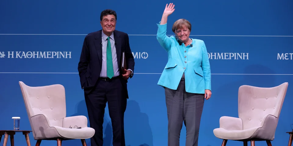 Η Άνγκελα Μέρκελ στην εκδήλωση της «Καθημερινής» με τον Αλέξη Παπαχελά / Φωτογραφία: Intimenews/ΒΛΑΣΣΟΠΟΥΛΟΥ ΙΣΜΗΝΗ