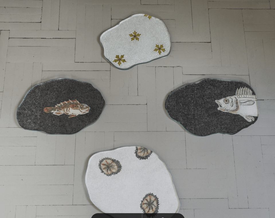 Paolo Colombo “Floor Mosaic cluster” 2024/25 Watercolour and shaped glass Variable dimensions Photo: Boris Kirpotin