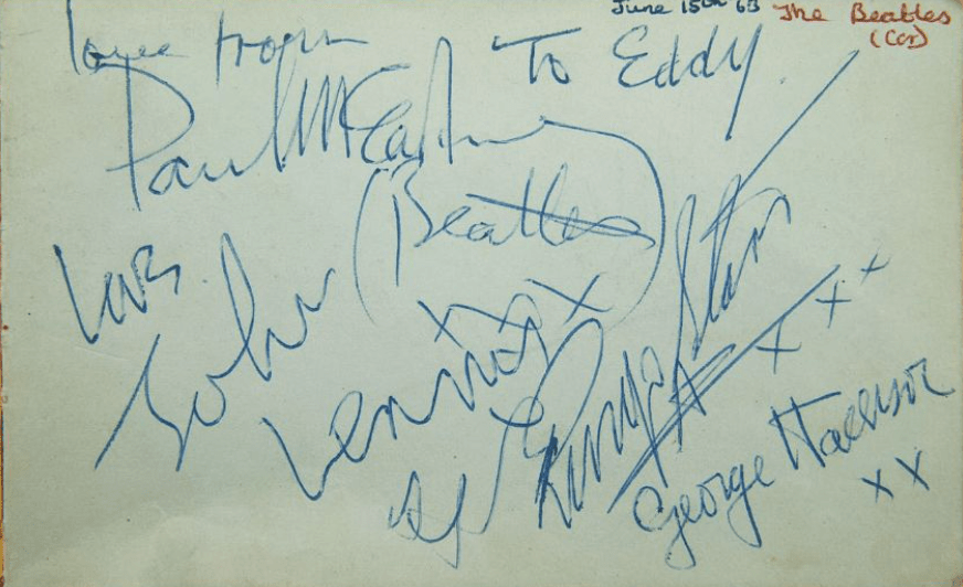 Aυτόγραφο των Beatles από το 1963