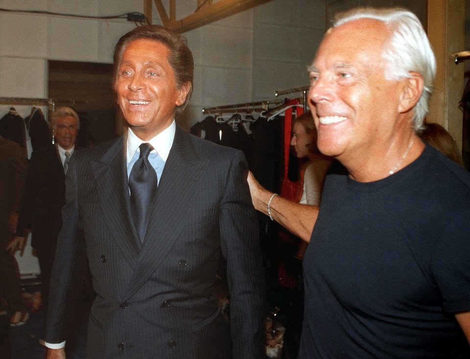 Valentino και Τζόρτζιο Αρμάνι / Φωτογραφία: AP Photo/Corrado Giambalvo