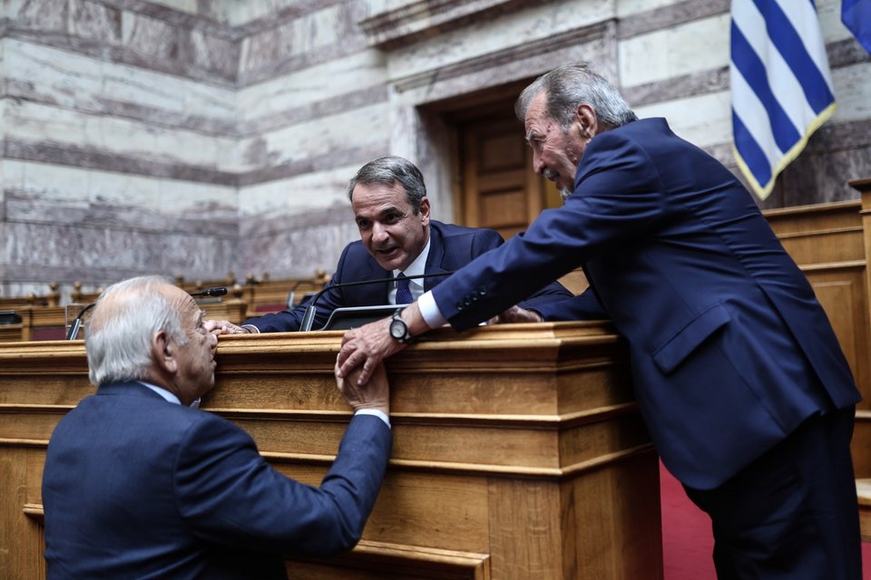 Στιγμιότυπο από την συνεδρίαση της ΚΟ της ΝΔ -Φωτογραφία: Dimitris Kapantais / SOOC