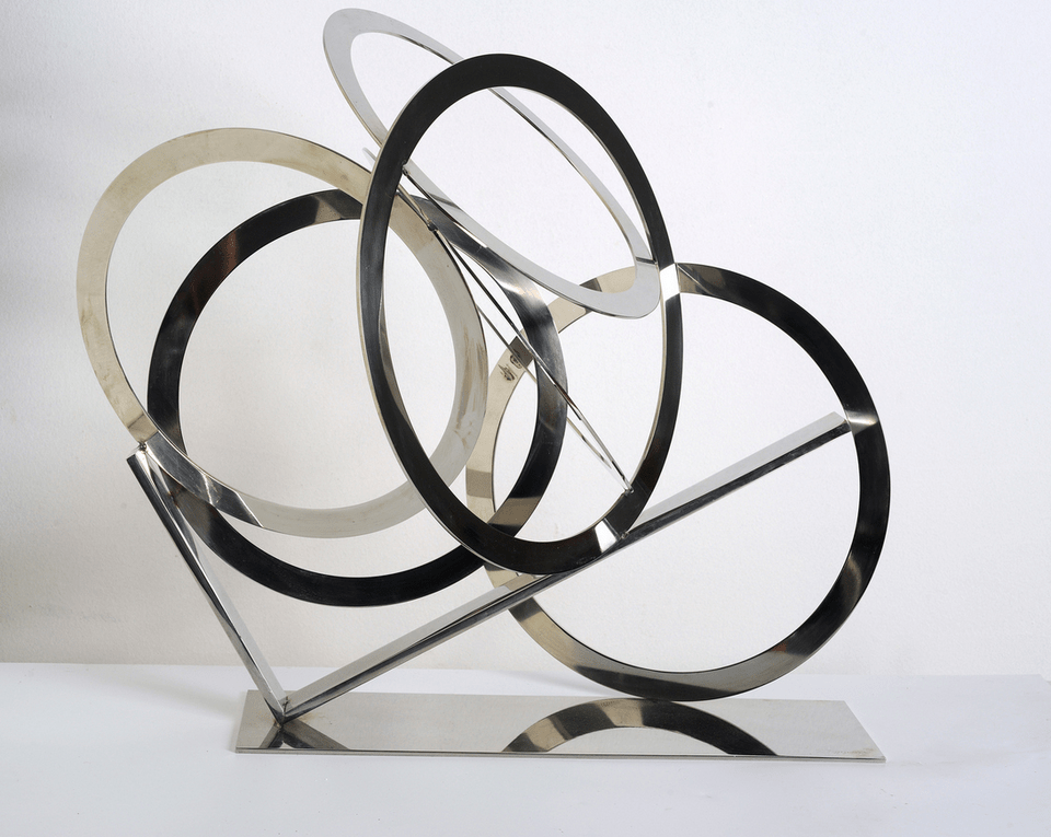 " Ολυμπιακοί Κύκλοι ", 61x67x40cm, 1998, Ανοξείδωτος χάλυβας