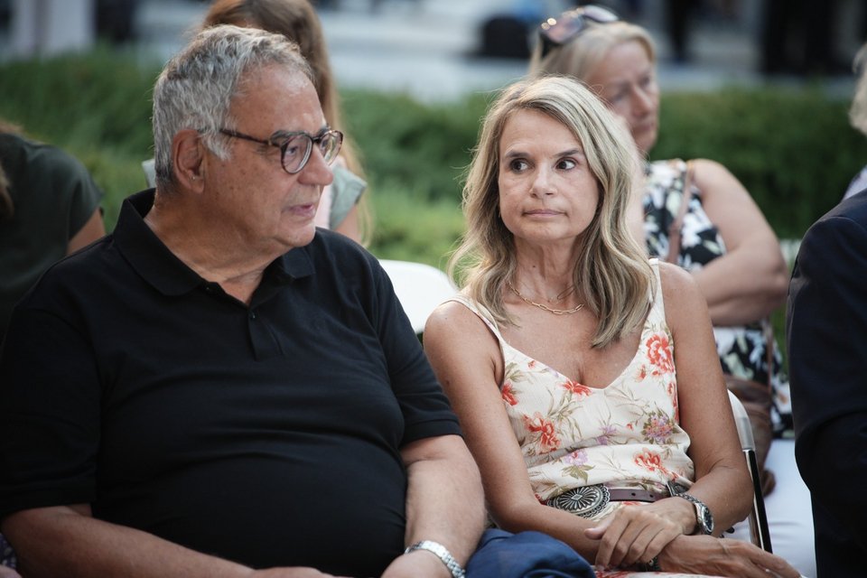 Νίκος Χριστοδουλάκης και Μιλένα Αποστολάκη στο Ζάππειο για τα 51 χρόνια του ΠΑΣΟΚ / Φωτογραφία: Menelaos Myrillas / SOOC