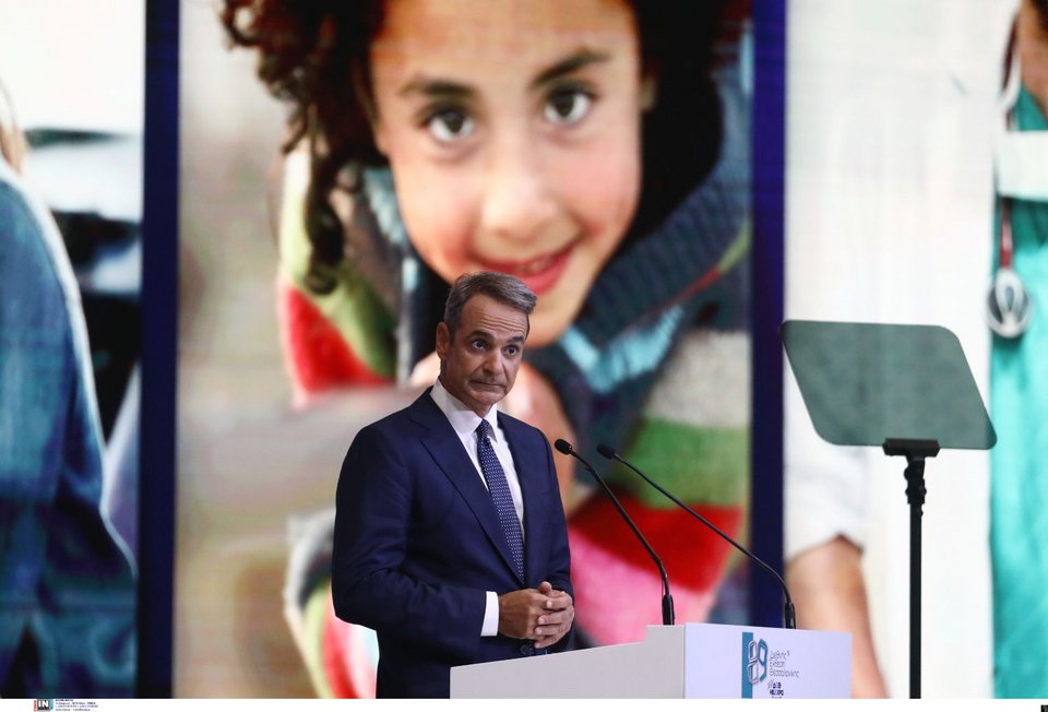 Ο πρωθυπουργός Κυριάκος Μητσοτάκης στο βήμα της 89ης ΔΕΘ