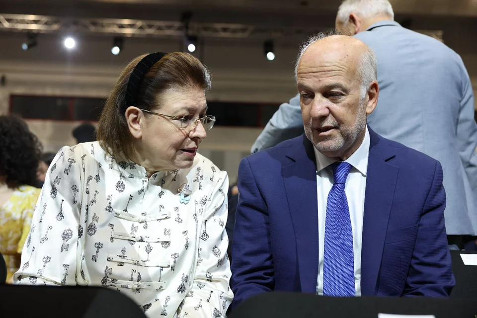 Η υπουργός Πολιτισμού Λίνα Μενδώνη και ο Γιώργος Φλωρίδης