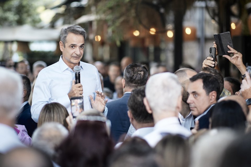 Ομιλία του Κυριάκου Μητσοτάκη στο Χαϊδάρι / Φωτογραφία: Γραφείο Τύπου Πρωθυπουργού / ΔΗΜΗΤΡΗΣ ΠΑΠΑΜΗΤΣΟΣ