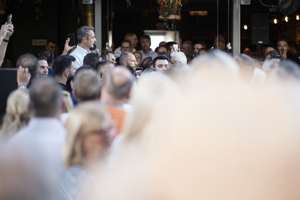 Ομιλία του Κυριάκου Μητσοτάκη στο Χαϊδάρι / Φωτογραφία: Γραφείο Τύπου Πρωθυπουργού / ΔΗΜΗΤΡΗΣ ΠΑΠΑΜΗΤΣΟΣ