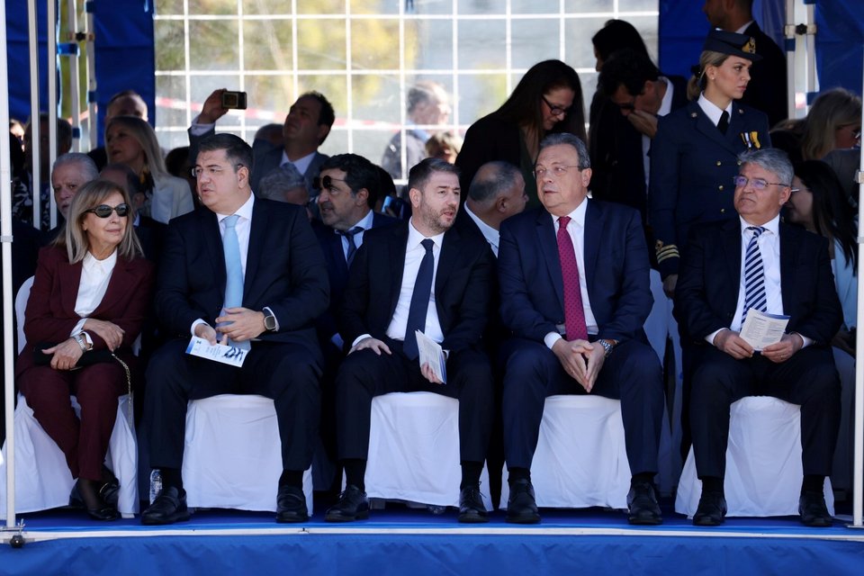 Από αριστερά -Απόστολος Τζιτζικώστας, Νίκος Ανδρουλάκης, Σωκράτης Φάμελλος και Δημήτρης Νατσιός