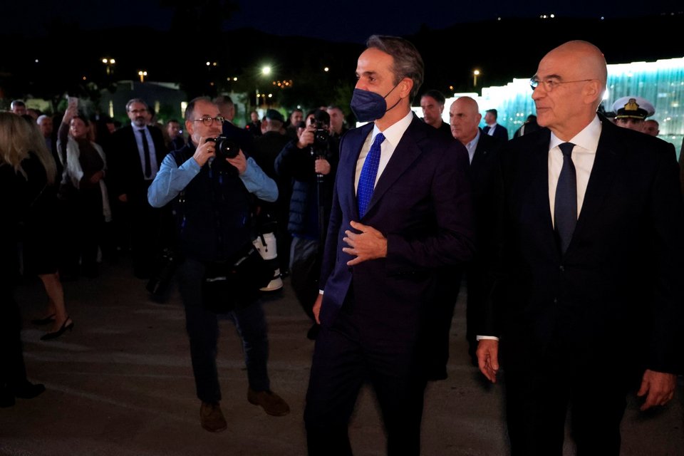 Ο πρωθυπουργός Κυριάκος Μητσοτάκης με τον υπουργό Εθνικής Άμυνας, Νίκο Δένδια