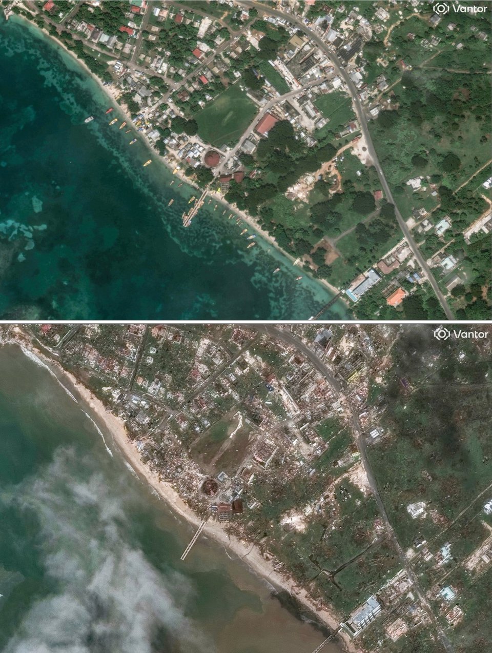 Το πριν και το μετά της επέλαση του τυφώνα Μελίσα