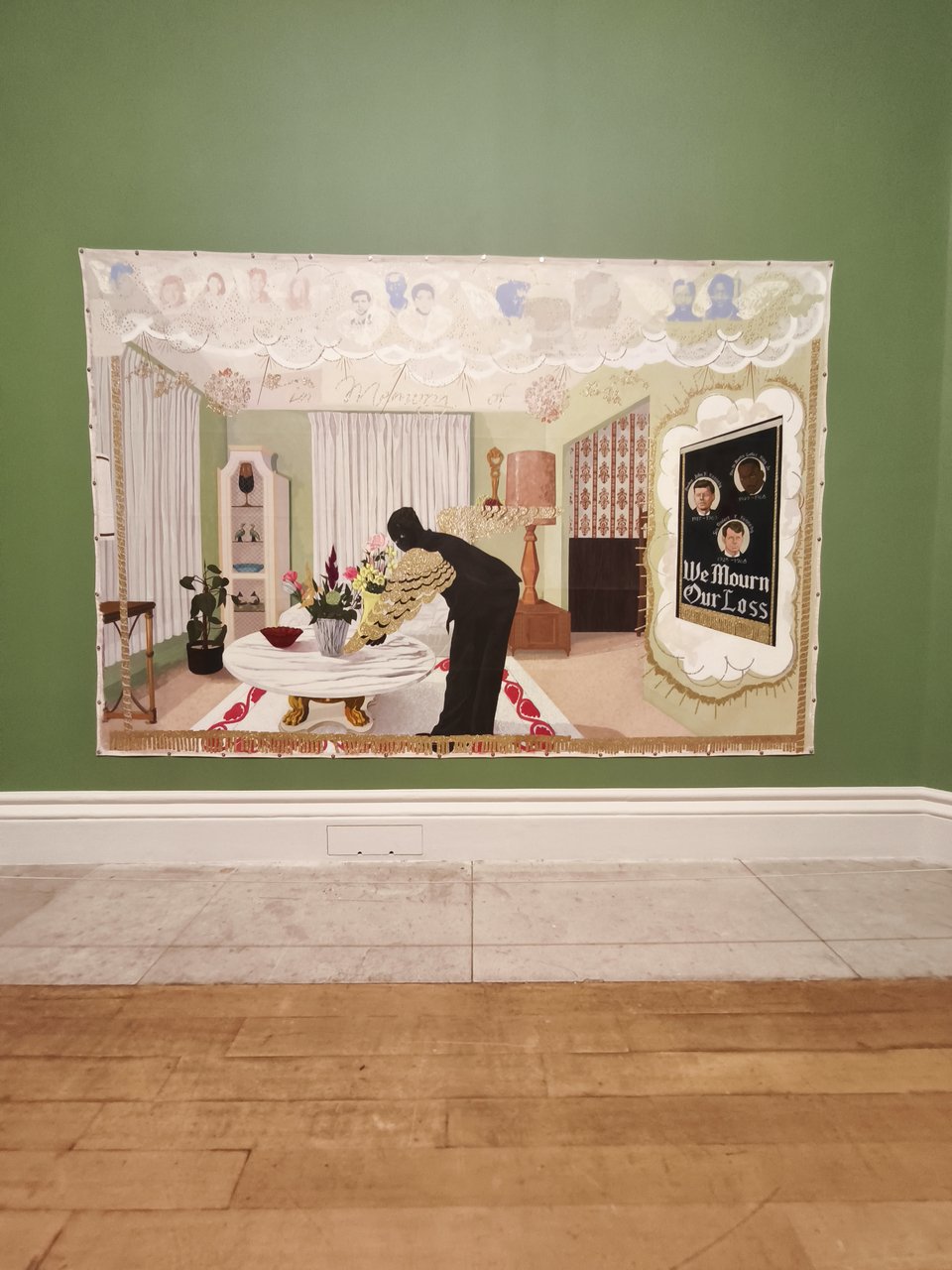 Kerry James Marshall | Souvenir I (In Memory of Martin Luther King, JFK & Bobby Kennedy) (2017) 