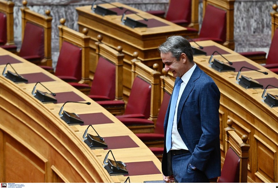 Σε κέφια ο Κυριάκος Μητσοτάκης