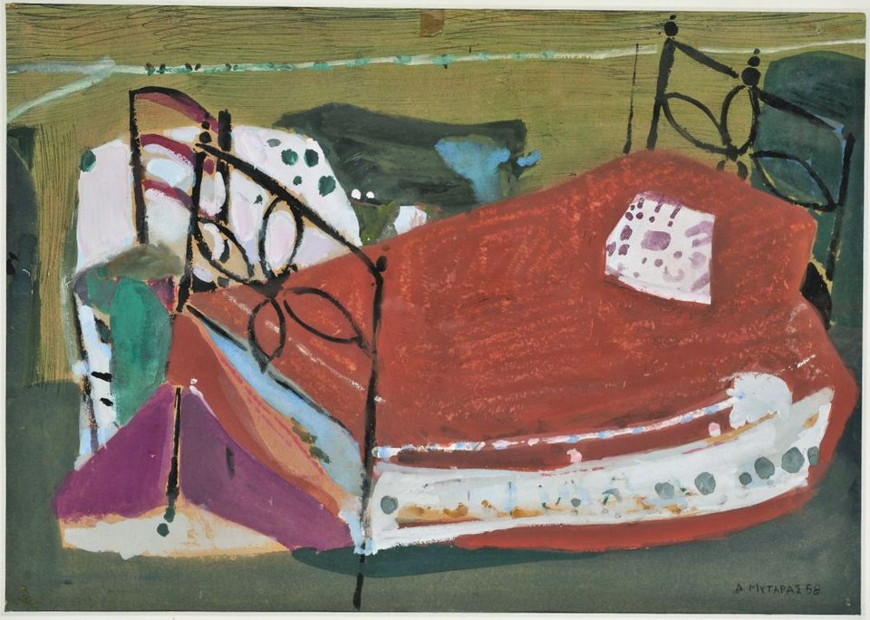Δημήτρης Μυταράς, Εσωτερικό, 1958, Εθνική Πινακοθήκη − Μουσείο Αλεξάνδρου Σούτσου