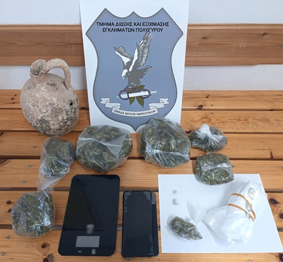 Μία πήλινη οινοχόη των Βυζαντινών Χρόνων αλλά και ποσότητες κάνναβης εντοπίστηκαν στο σπίτι 70χρονου στη Χαλκιδική