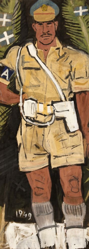 Γιάννης Τσαρούχης (1910-1989),  Εσατζής με φύλλα φοινικιάς και σημαιάκια