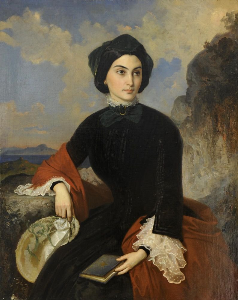 Ludwig Thiersch (1825 - 1909) Κλεονίκη Γενναδίου, π. 1856-1859 Λάδι σε μουσαμά, 124 x 83 εκ. Δωρεά Ιωάννη Γενναδίου Αρ. Έργου: Π.877