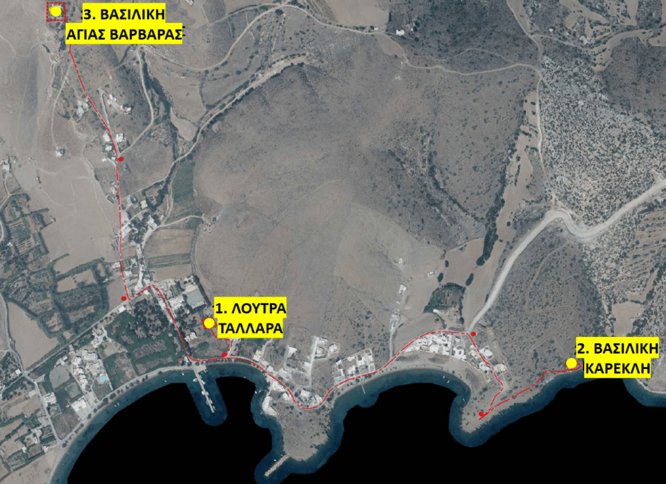 Χωρική τοποθέτηση των τριών μνημείων