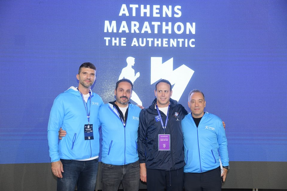 Ο Sponsorships Director του ΟΠΑΠ, Γιώργος Ζούμας, ο Chief Online Officer του ΟΠΑΠ, Γιάννης Πανόπουλος, ο Α’ Αντιπρόεδρος ΣΕΓΑΣ, Κώστας Κεντέρης και ο Public &amp; Media Relations Director του ΟΠΑΠ, Μανώλης Σταυρουλάκης 