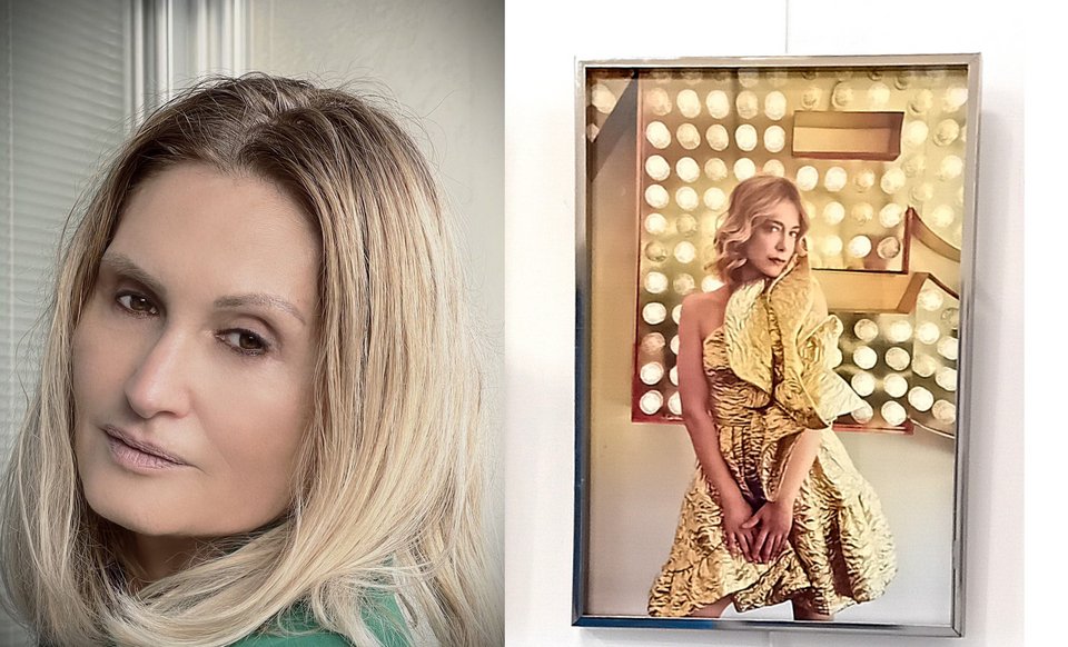 Η φωτογράφος Πηνελόπη Μασούρη και ένα από τα έργα της (η ηθοποιός Ντάνη Γιαννακοπούλου)