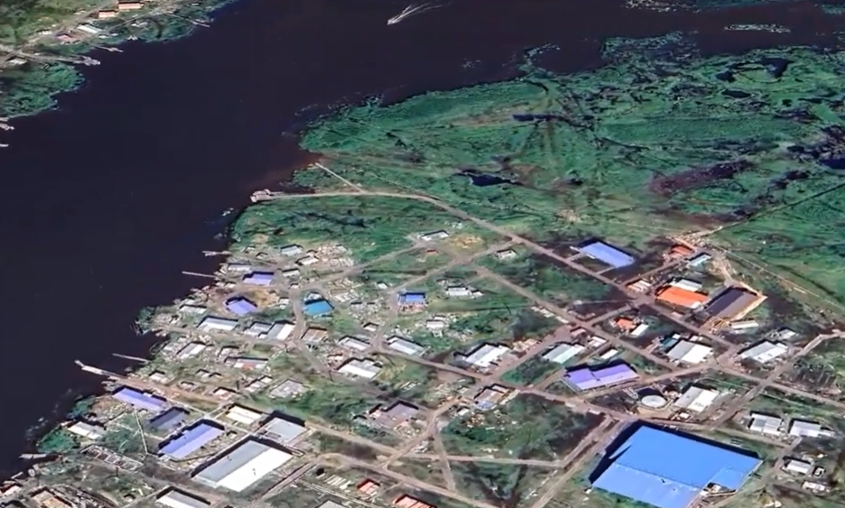 Το χωριό Νουνάπιτσουκ στην Αλάσκα από λήψη δορυφόρου