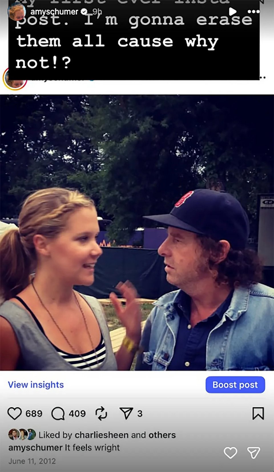 Η πρώτη ανάρτηση της Έιμι Σούμερ 