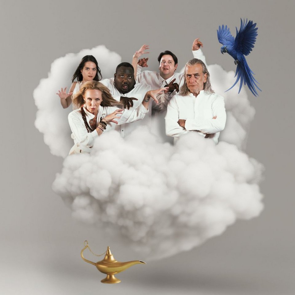 Αλαντίν με ΖAF, Γιώργο Νινιό, Εβελίνα Παπούλια και Ζερόμ Καλούτα