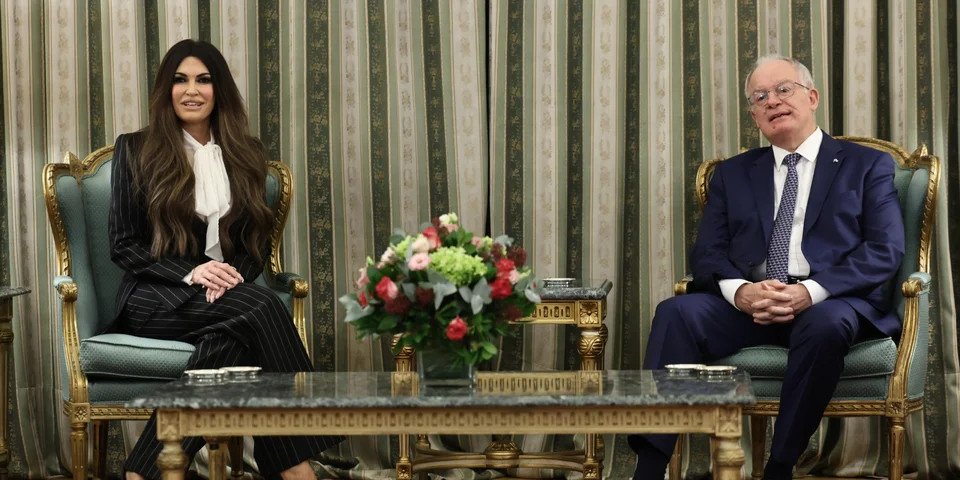 Η Κίμπερλι Γκίλφοϊλ με τον ΠτΔ Κώστα Τασούλα -Φωτογραφία: Intimenews/ΛΙΑΚΟΣ ΓΙΑΝΝΗΣ