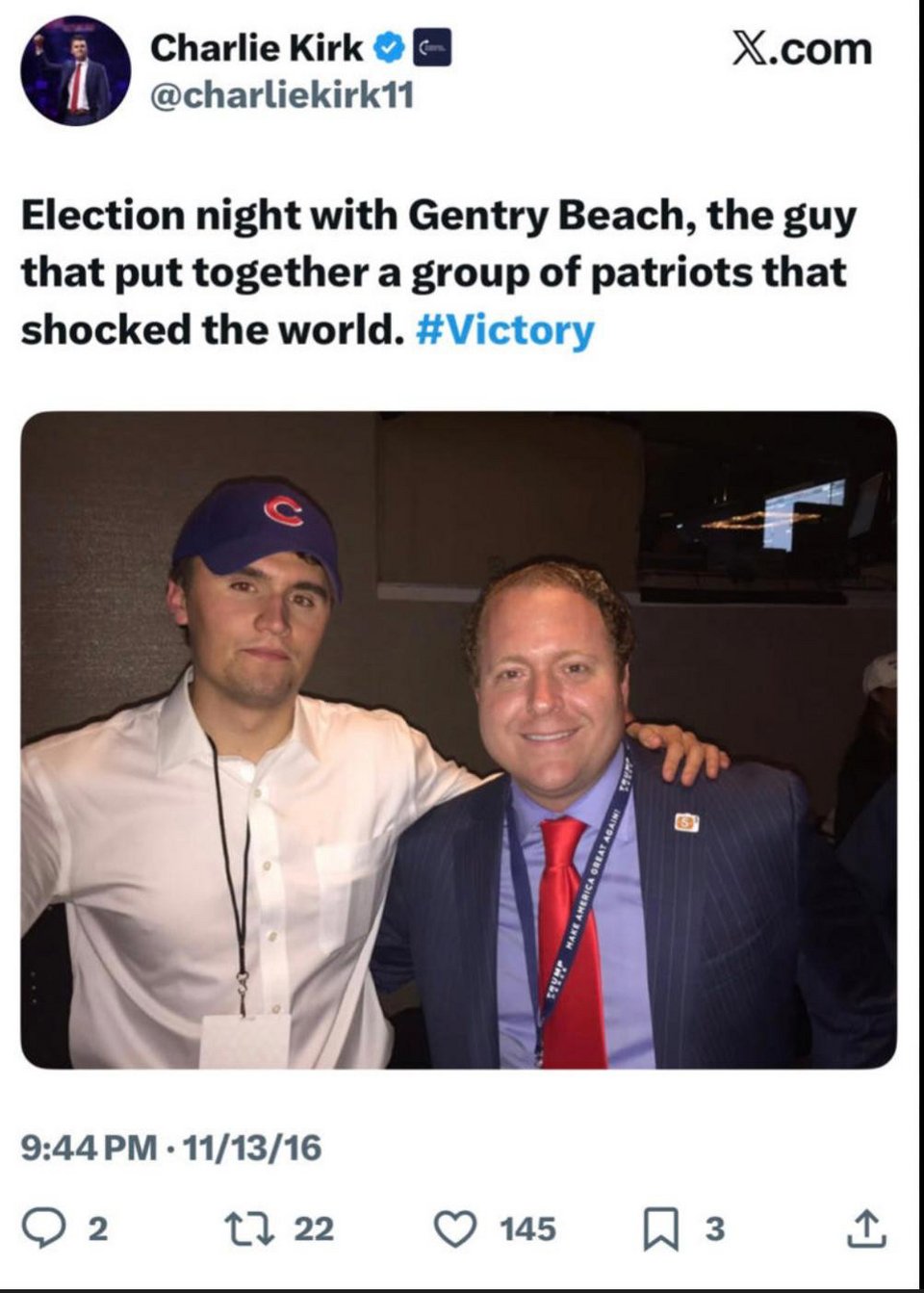 Όταν ο Τσάρλι Κερκ δημοσίευσε φωτογραφία του με τον Τζέντρι Μπιτς