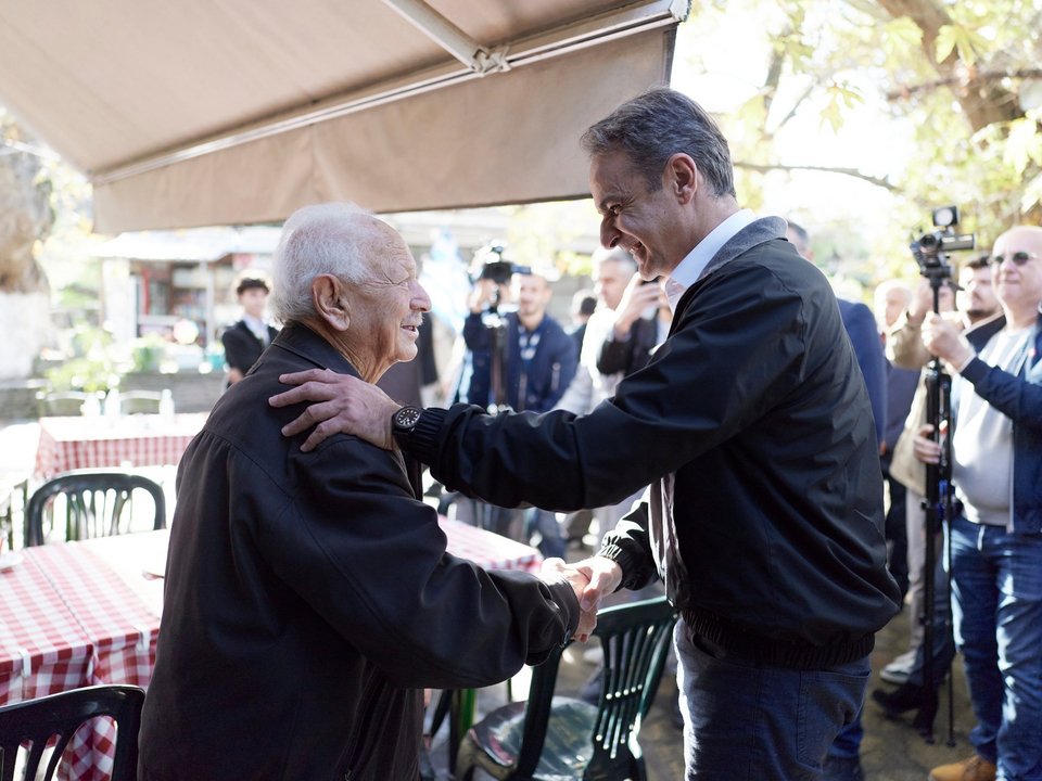 Ο Κυριάκος Μητσοτάκης στη Ροδόπη / Φωτογραφία: Γρ. Τύπου Πρωθυπουργού/ΔΗΜΗΤΡΗΣ ΠΑΠΑΜΗΤΣΟΣ