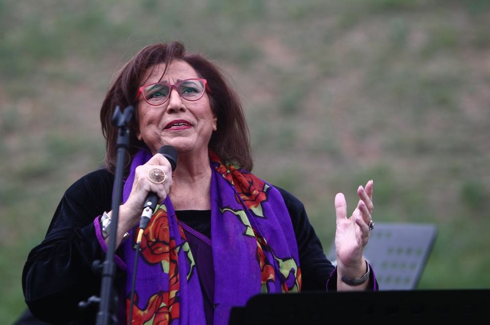 Η Μαρία Φαραντούρη στην τελετή έναρξης του 42ου Μαραθωνίου 