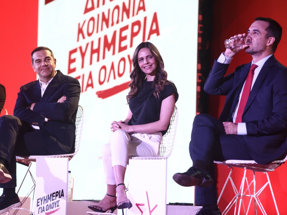  Αλέξης Χαρίτσης, Έφη Αχτσιόγλου, Αλέξης Χαρίτσης το Ιούνιο του 2023 -Φωτογραφία: Dimitris Kapantais / SOOC 