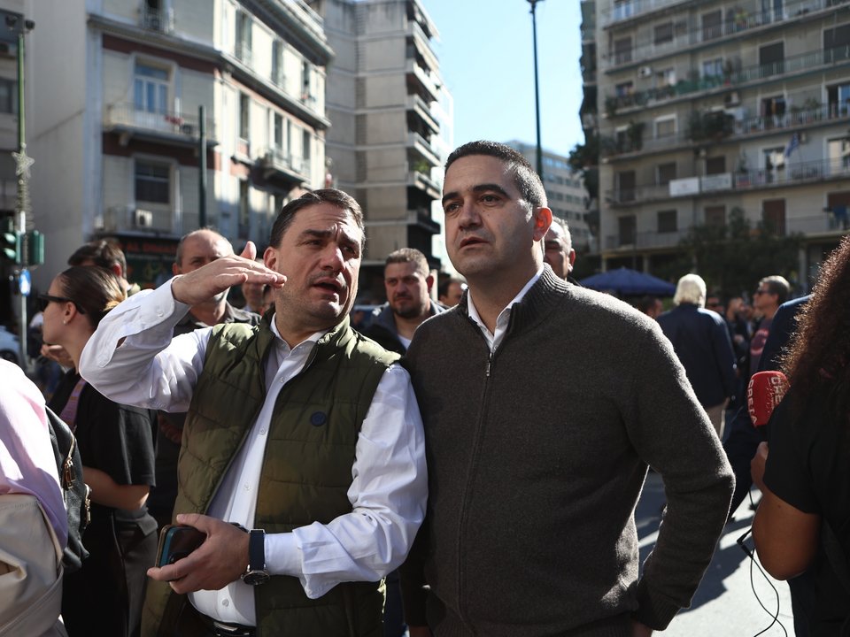 Ο Μιχάλης Κατρίνης και ο Κώστας Τσουκαλάς στο συλλαλητήριο αγροτών στην Αθήνα -Φωτογραφία: Intimenews/ΠΕΡΙΣΤΕΡΗΣ ΔΗΜΗΤΡΗΣ