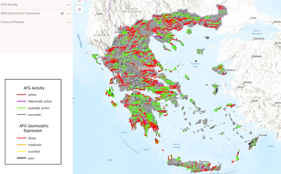 Χαρτογράφηση ρηγμάτων στην Ελλάδα  
