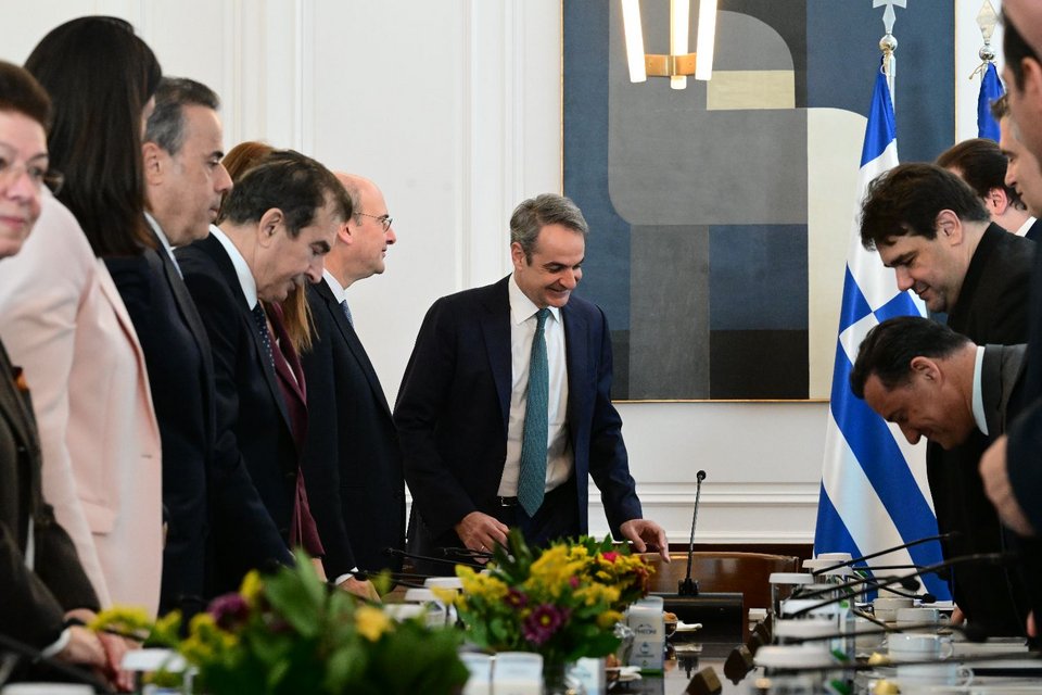 Λίγο πριν από την έναρξη της συνεδρίασης του υπουργικού συμβουλίου