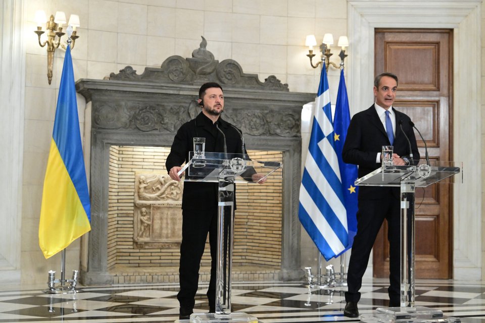 Δηλώσεις Βολοντίμιρ Ζελένσκι και Κυριάκου Μητσοτάκη / Φωτογραφία EUROKINISSI  
