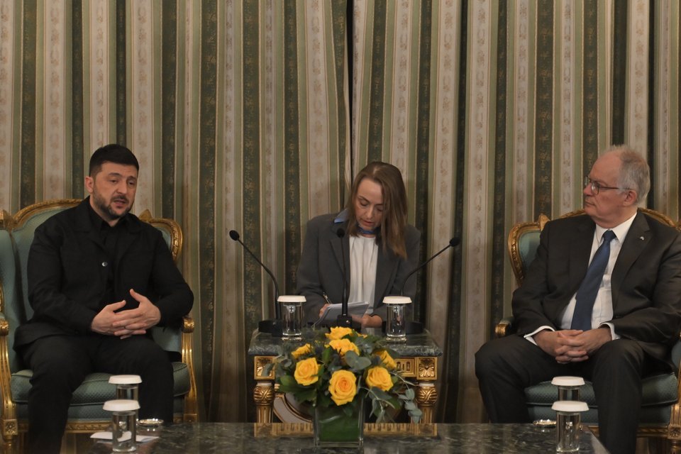 Οι κοινές δηλώσεις Τασούλα-Ζελένσκι στο προεδρικό μέγαρο/Eurokinissi