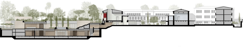 Κάτοψη κτιρίου με τις συνδέσεις με το μνημείο