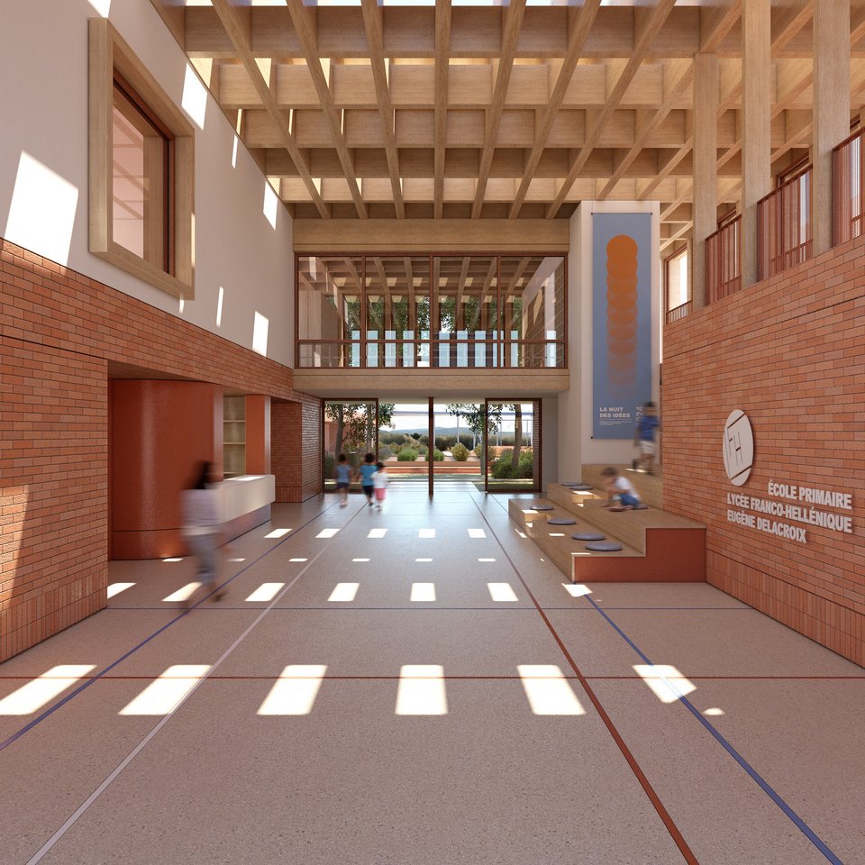 Νέο Γαλλικό Σχολείο Αθήνας – Δημοτικό &amp; Νηπιαγωγείο στην Παλλήνη, από το γραφείο Micromega Architecture &amp; Strategies.