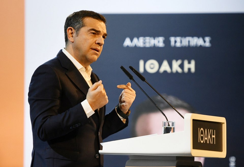 Ο Αλέξης Τσίπρας κατά την ομιλία του