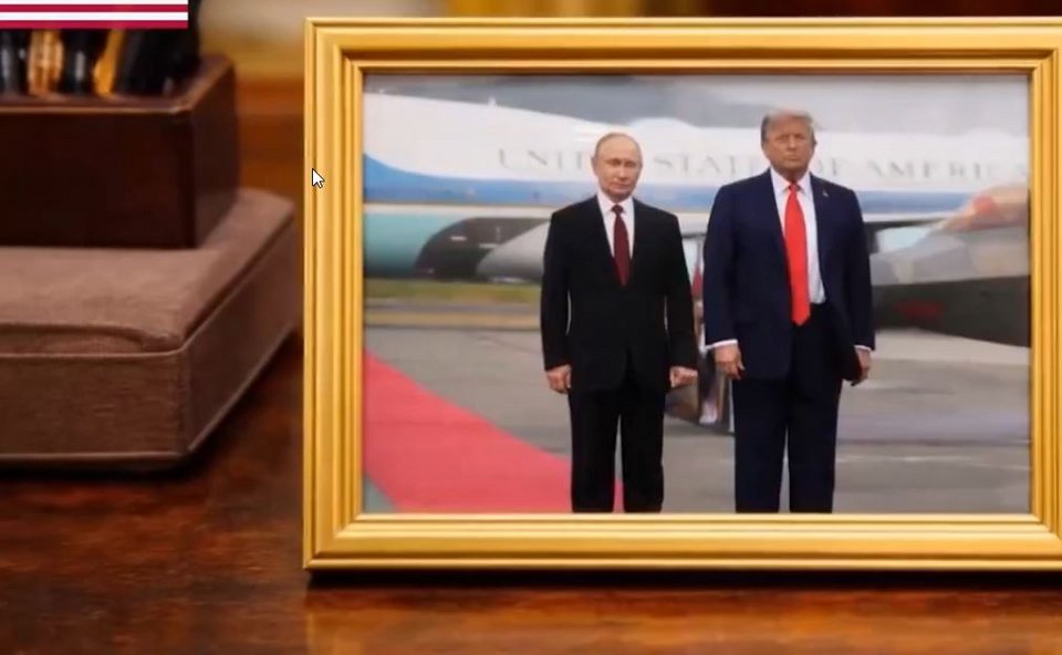 Μια κορνιζαρισμένη φωτογραφία από τη συνάντησή τους τον Αύγουστο στην Αλάσκα είναι το δώρο του Πούτιν στον Ντόναλντ Τραμπ στο βίντεο της ρωσικής πρεσβείας στην Κένυα 