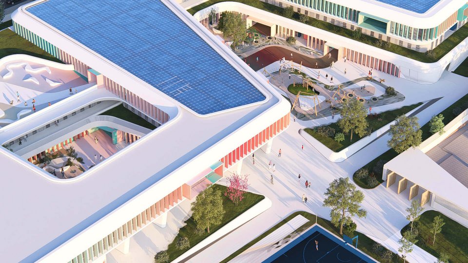 Μακέτα του έργου «School Design in Elliniko» από το γραφείο Tsolakis + Partners Architects.