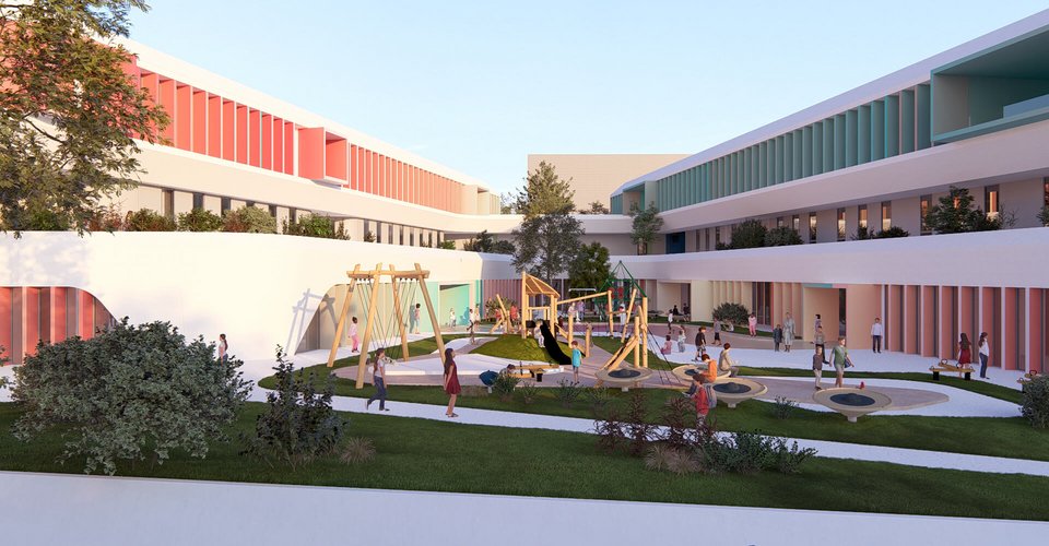 Μακέτα του έργου «School Design in Elliniko» από το γραφείο Tsolakis + Partners Architects.