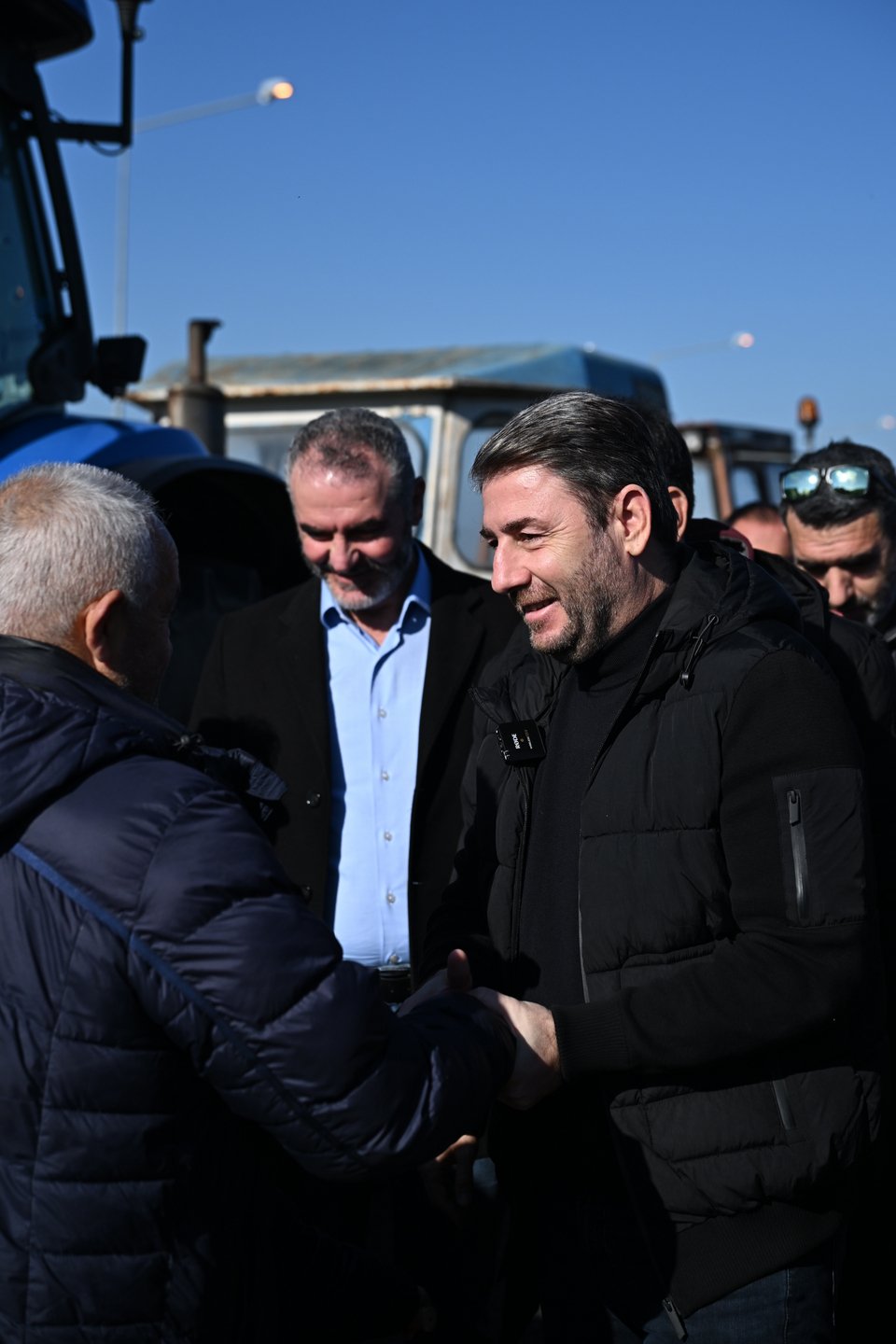 Ο Νίκος Ανδρουλάκης στο αγροτικό μπλόκο της Καρδίτσας -Φωτογραφία: INTIME NEWS / Γ.Τ ΠΑΣΟΚ-ΚΙΝΑΛ