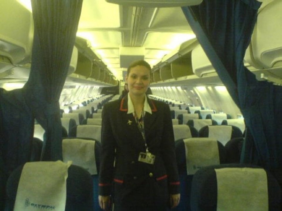 Η Μσρία Παππά όταν εργαζόταν στην Ολυμπιακή