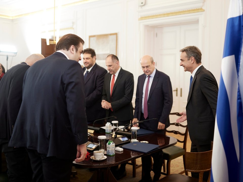 Ο Κυριάκος Μητσοτάκης στο υπουργικό - Φωτογραφία: Γρ. Τύπου Πρωθυπουργού/ΔΗΜΗΤΡΗΣ ΠΑΠΑΜΗΤΣΟΣ