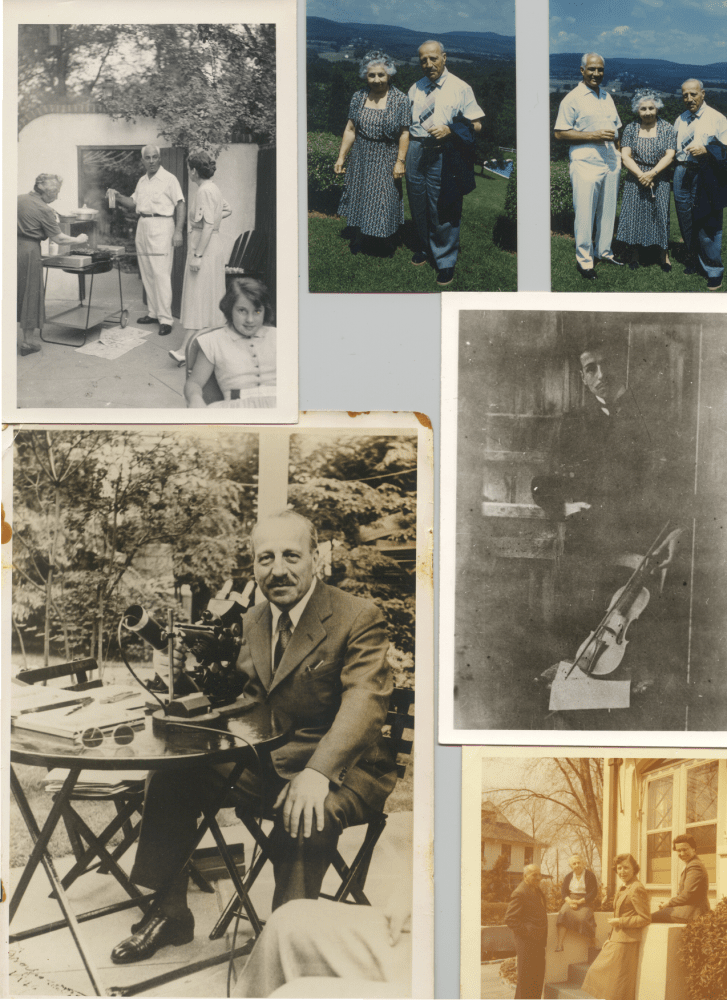 Πάνω Αριστερά η μικρή Ολγα Σταματίου και πίσω ο πατέρας της, Ευάγγελος.Δίπλα του η Μαρία Κόκκορη, κόρη του αδελφού του Γιώργου Παπανικολάου, Νάσου, η οποία αργότερα συνέγραψε και τη βιογραφία του. Αριστερά η Μάχη Παπανικολάου, στο σπίτι του ζέγους Παπανικολάου στο Douglaston, Long Island. Δεξιά: Ο Γιώργος Παπανικολάου δίπλα στη σύζυγό του, Μάχη και τον ανιψιό του, Ευάγελο, γιο της αδελφής του, Νίνας.Φωτο με βιολίQ Ο Γιώργος Παπανικολάου αγαπούσε με πάθος τη μουσική. Στα γυμνασιακά του χρόνια ασχολήθηκε με το βιολί περίπου 8 χρόνια.Φωτο με μικροσκόπιοQ Ο Γιώργος Παπανικολάου με το περίφημο μικροσκόπιό του, στον κήπο του σπιτιού του στο Long Island. Κάτω δεξιά: Ο Γιώργος Παπανικολάου με τη σύζυγό του και μέλη της οικογενείας του.